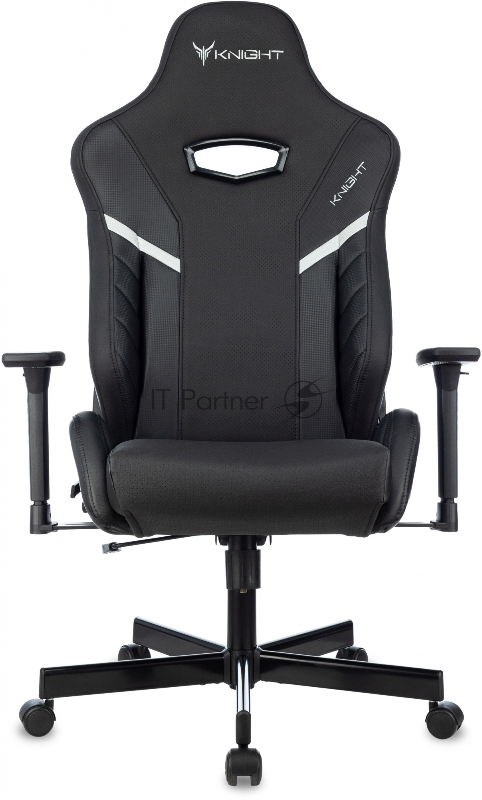 Кресло игровое Knight Thunder 5X черный эко.кожа крестов. металл