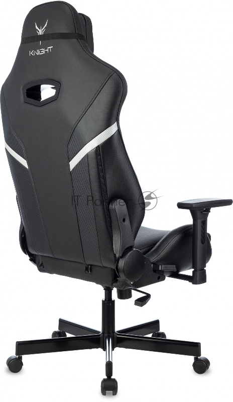 Кресло игровое Knight Thunder 5X черный эко.кожа крестов. металл