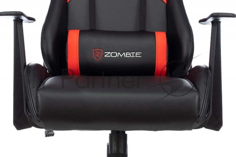 Кресло игровое Zombie Game Penta черный/красный эко.кожа с подголов. крестов. пластик