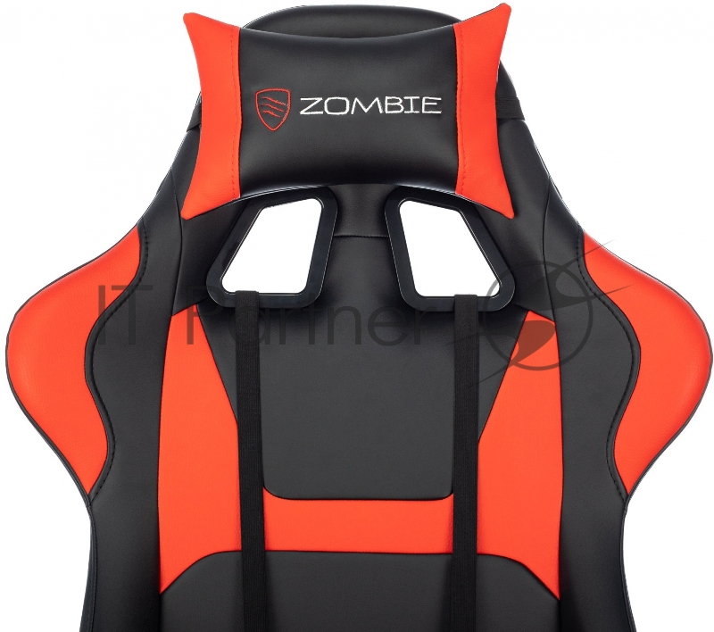 Кресло игровое Zombie Game Penta черный/красный эко.кожа с подголов. крестов. пластик