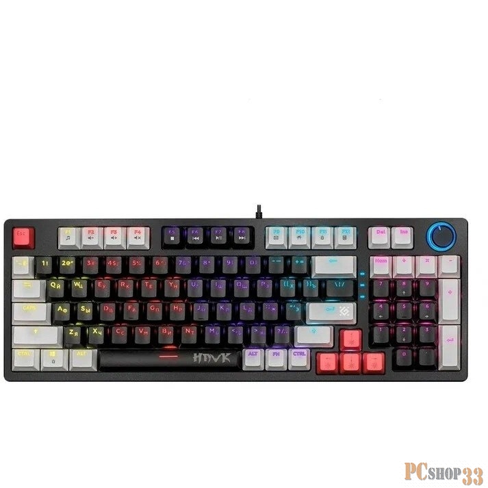 Механическая клавиатура Defender Hawk GK-418 RU,радуж,97кн,1,5м,корич.свитч.