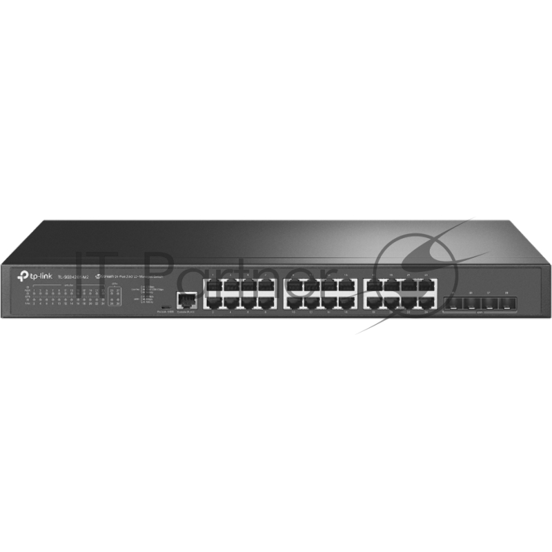 Коммутатор JetStream 24-Port 2.5GBASE-T L2+ Managed Switch with 4 10GE SFP+ SlotsPORT: 24× 2.5G RJ45 Ports, 4× 10G SFP+ Slots, RJ45/Micro-USB Console PortSPEC: 1U 19-inch Rack-mountable Steel CaseFEATURE: Integration with Omada SDN Controller, Static