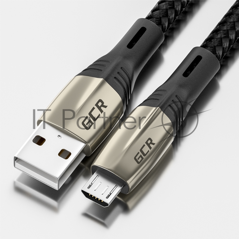 Кабель GCR 1.7m MicroUSB series MERCEDES, BLACK NYLON, быстрая зарядка, GCR-51949 GCR Кабель 1.7m MicroUSB series MERCEDES, BLACK NYLON, быстрая зарядка, GCR-51949