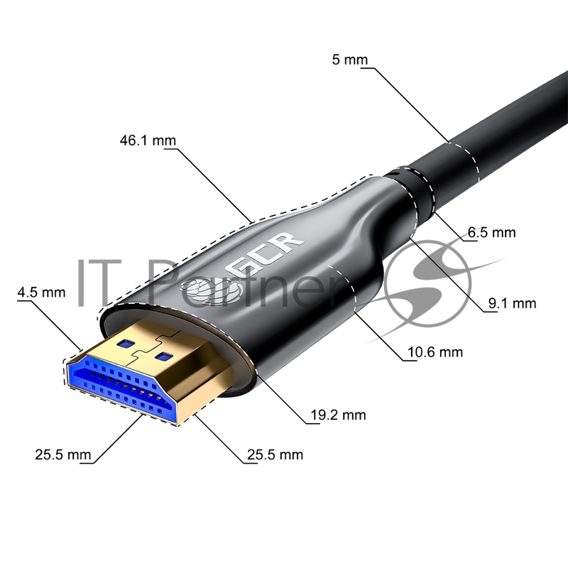 Кабель GCR 50m оптический HDMI 2.1 8K 60Hz, для подключения SmartTV, AppleTV, XBOX Series X, PS5, GCR-52441