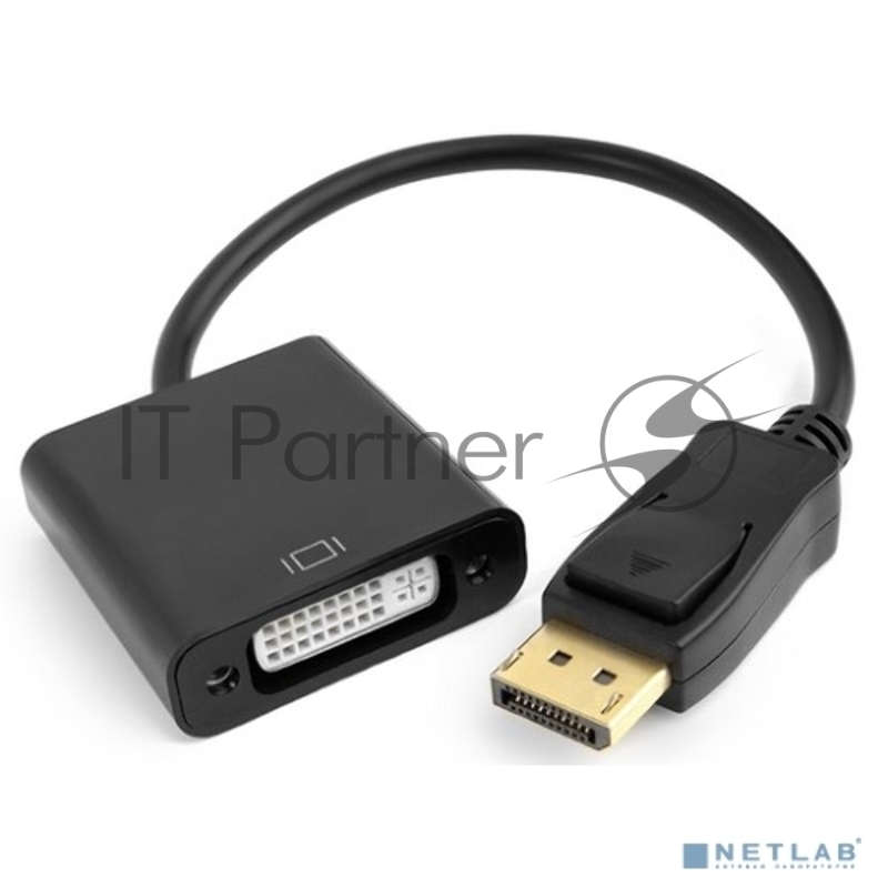 Переходник Greenconnect 0.20m Active DisplayPort/DVI v1.2 20M/25+4F + DAC (видео чип конвертера) (GCR-ADP2MDVI), черный