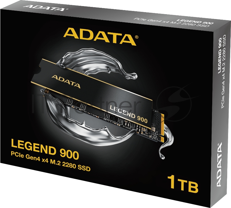 Твердотельный накопитель ADATA SSD LEGEND 900, 1024GB, M.2(22x80mm), NVMe 1.4, PCIe 4.0 x4, 3D NAND, R/W 7000/4700MB/s, IOPs н.д./н.д., TBW 260, DWPD 0.14, with Heat Sink (5 лет)