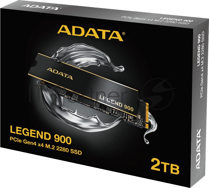 Твердотельный накопитель ADATA SSD LEGEND 900, 2048GB, M.2(22x80mm), NVMe 1.4, PCIe 4.0 x4, 3D NAND, R/W 7000/5400MB/s, IOPs н.д./н.д., TBW 260, DWPD 0.06, with Heat Sink (5 лет)