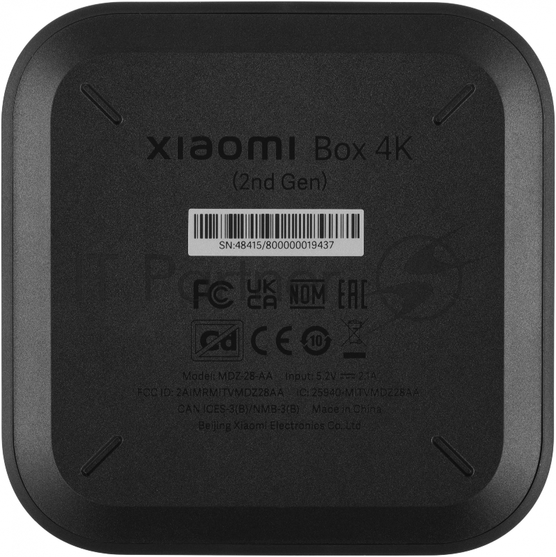 ТВ-приставка Xiaomi Mi TV Box S 2nd Gen black (Google TV, 4К, 2 ГБ ОЗУ, Bluetooth, Wi-Fi, USB, HDMI) (PFJ4167RU)
