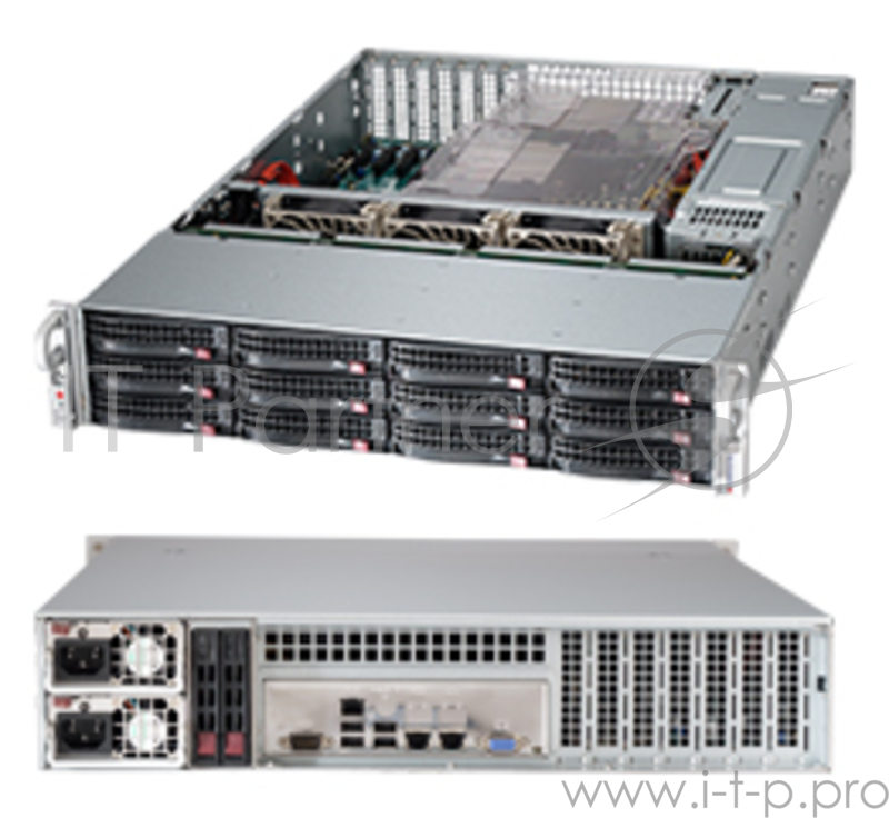 Серв. корпус 2U 19 RM Supermicro CSE-826BE1C-R920LPB, E-ATX, черный (2x920Вт)