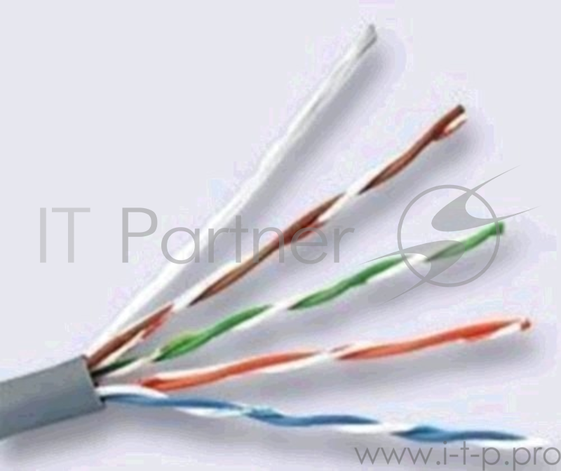 Кабель сетевой HQ Solid Cu 4 pair 0.42mm cat5E 305м серый (43648)