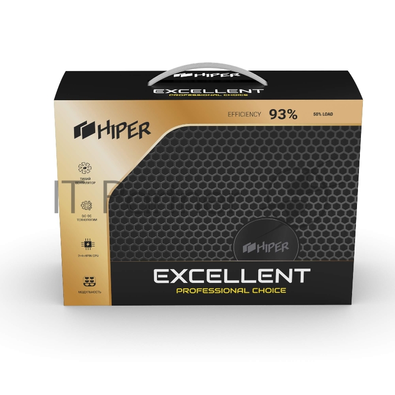 Блок питания для ПК 1300 Ватт PSU HIPER HPG-1300FM (1300W, Gold 14cm Fan, 220V input, Efficiency 93%, Modular, Black)BOX