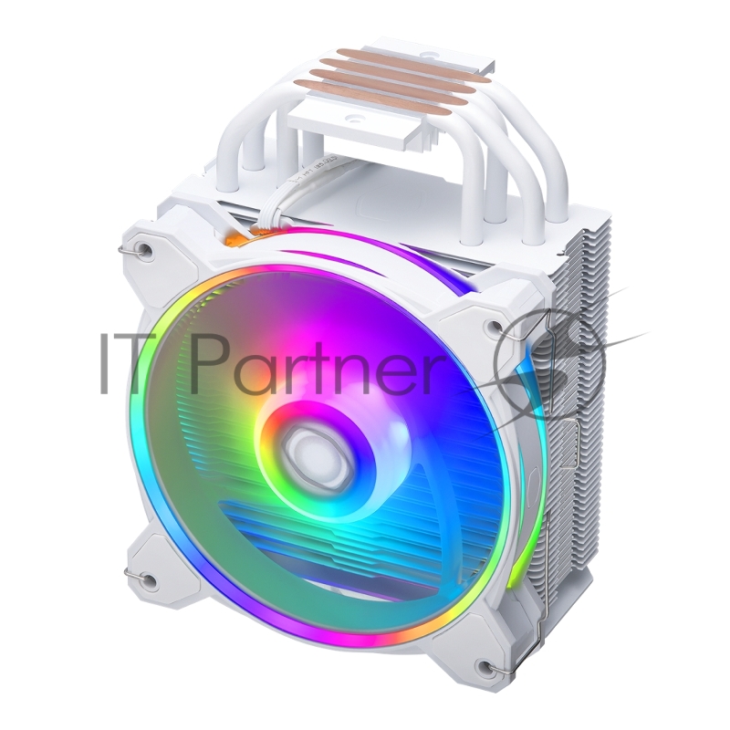 Кулер для процессора Cooler Master Hyper 212 Halo White (150W, 4-pin, 154mm, tower, Al/Cu, fans: 1x120mm/51.88CFM/27dBA/2050rpm, White, 1700/1200/115x/AM4/AM5)