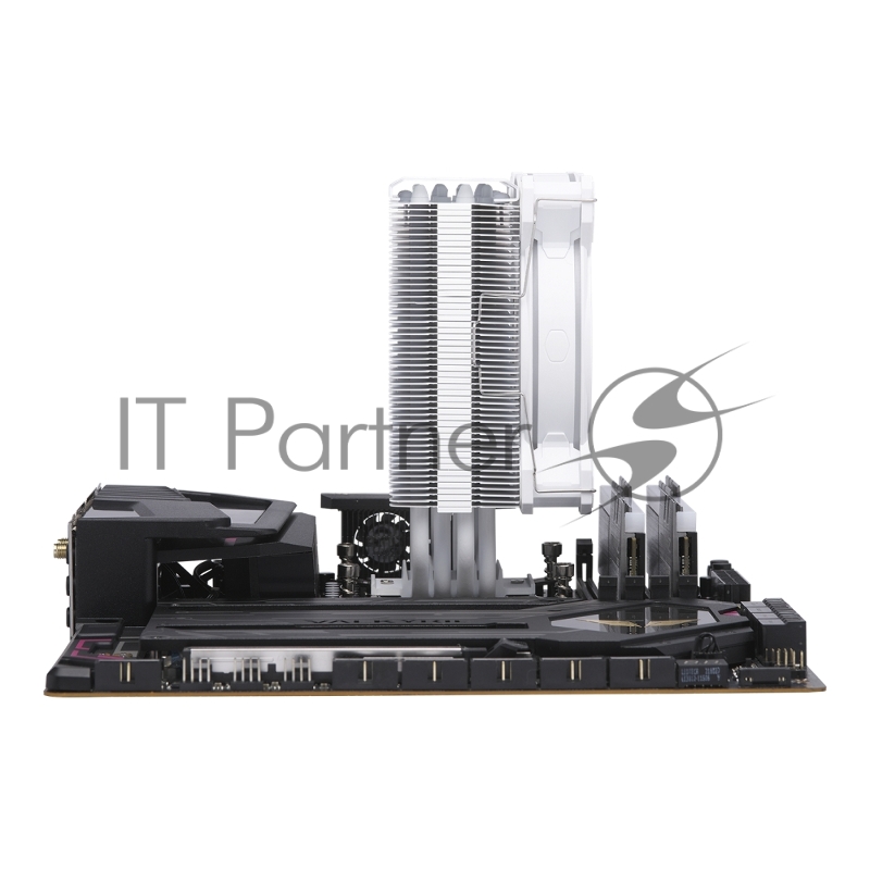 Кулер для процессора Cooler Master Hyper 212 Halo White (150W, 4-pin, 154mm, tower, Al/Cu, fans: 1x120mm/51.88CFM/27dBA/2050rpm, White, 1700/1200/115x/AM4/AM5)