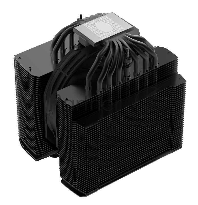 Кулер для ЦПУ Cooler Master Master Air MA824 Stealth (300W, 4-pin, 165.6mm, tower, Al, 2xfans: 1x135mm&1x120mm/63.6CFM/24.6dB