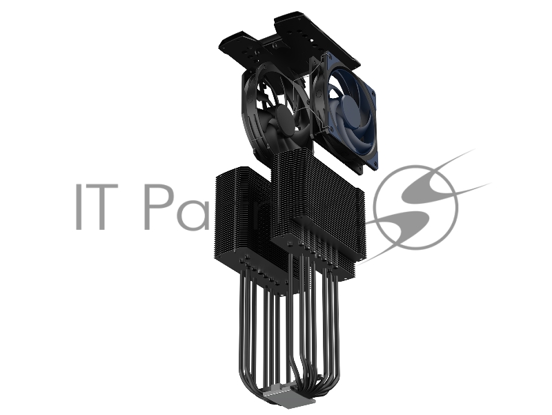 Кулер для ЦПУ Cooler Master Master Air MA824 Stealth (300W, 4-pin, 165.6mm, tower, Al, 2xfans: 1x135mm&1x120mm/63.6CFM/24.6dB