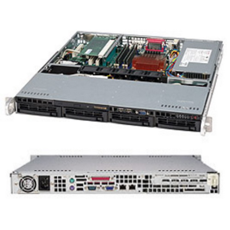 Серв. корпус 1U 19 RM Supermicro CSE-813MTQ-350CB, ATX, черный (350Вт)