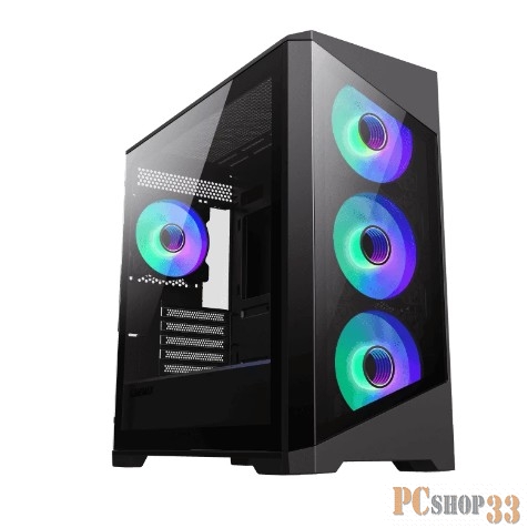 Компьютерный корпус mATX, без блока питания Gamemax Destroyer TGB mATX case, black, w/o psu, w/1xUSB3.0+2xUSB2.0, Combo Audio, w/3x12cm ARGB front fan (1xFN-12A-M6I, 2xFN-12A-S6I), w/1x12cm ARGB rear fan (FN