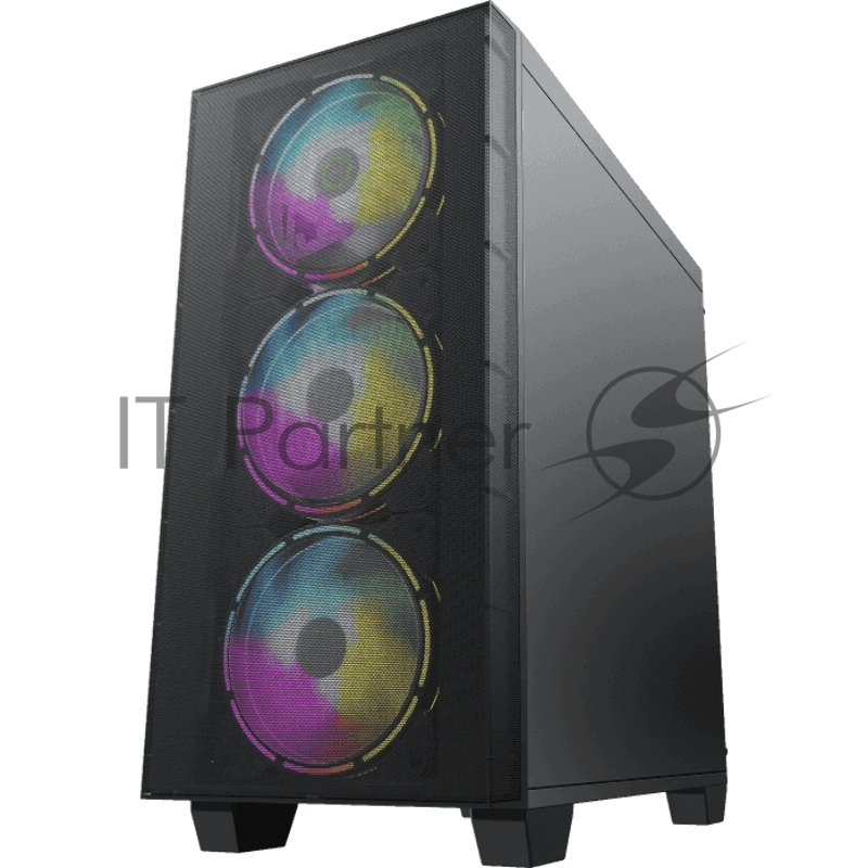 Компьютерный корпус, без блока питания mATX Gamemax Aero Mini mATX case, black, w/o PSU, w/1xUSB3.0+1xUSB2.0, w/3x12cm ARGB front fans GMX-12-Rainbow-D), w/1x12cm ARGB rear fan (GMX-12-Rainbow-D)