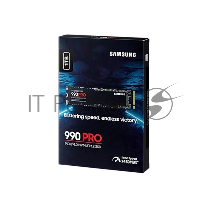 Твердотельный накопитель Samsung SSD 990 PRO, 1000GB, M.2(22x80mm), NVMe 2.0, PCIe 4.0 x4, V-NAND TLC, R/W 7450/6900MB/s, IOPs 1 200 000/1 550 000, DRAM buffer 1024MB, TBW 600, DWPD 0.33, with Heatsink (12 мес.)