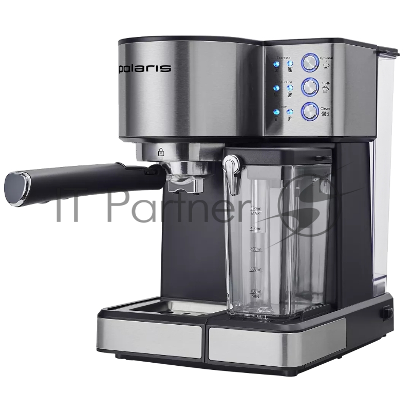 Кофеварка рожковая Polaris PCM 1536E Adore Cappuccino 1350Вт нержавеющая сталь/черный