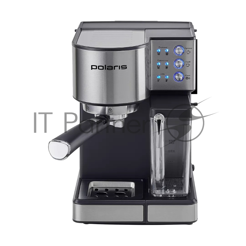 Кофеварка рожковая Polaris PCM 1536E Adore Cappuccino 1350Вт нержавеющая сталь/черный