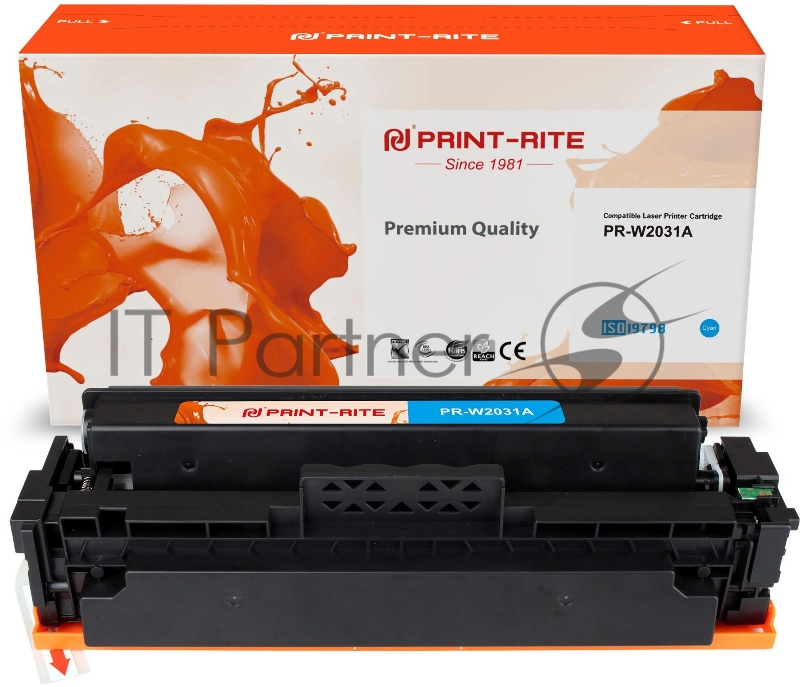Картридж лазерный Print-Rite TFHBKPCPU1J PR-W2031A W2031A голубой (2100стр.) для HP Color LaserJet M454dn Pro/479