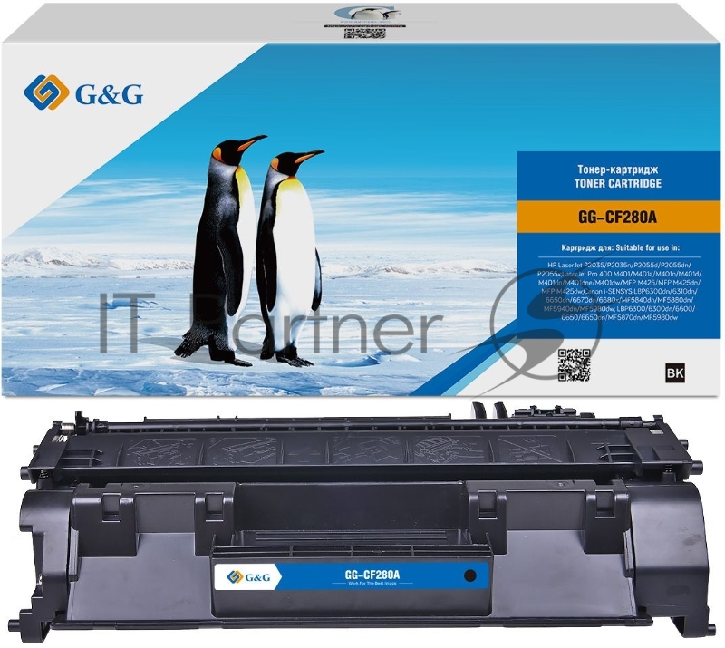 Картридж лазерный G&G GG-CF280A черный (2700стр.) для HP LJ P2035/P2055d/Pro 400 M401/MFP M425