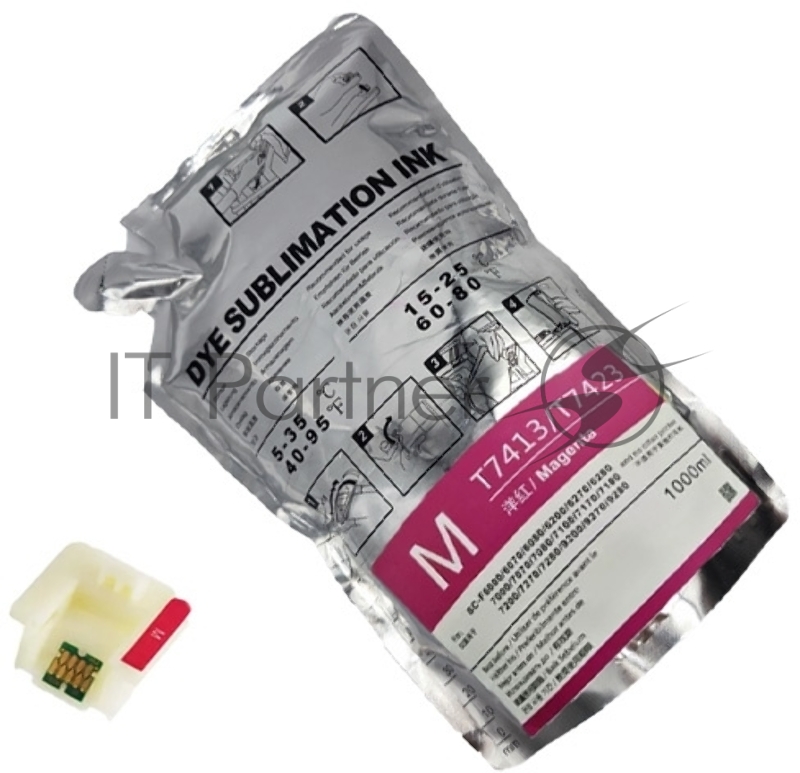 Картридж струйный Cactus CS-EPT7413 T7413 пурпурный (1000мл) для Epson SureColor SC-F6000/6200/7000