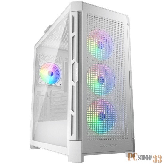 Корпус Cougar Airface Pro RGB White 4x120MM ARGB FAN, ARGB FAN HUB, БЕЗ БП, БЕЛЫЙ, E-ATX