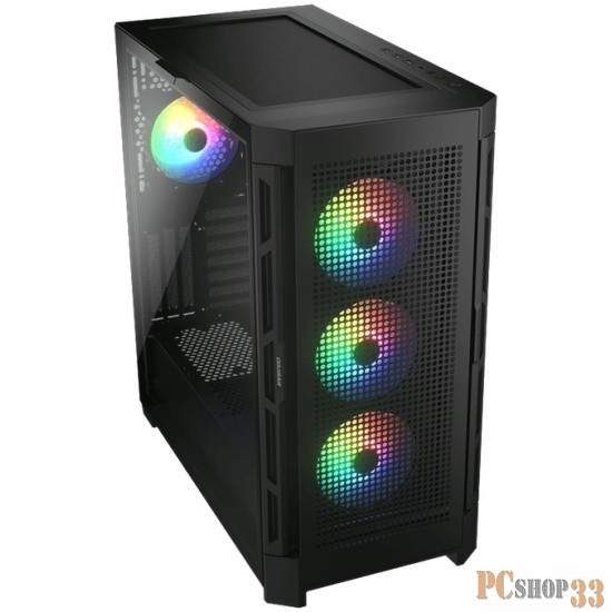 Корпус Cougar Airface Pro RGB Black 4x120MM ARGB FAN, ARGB FAN HUB, БЕЗ БП, ЧЕРНЫЙ, E-ATX