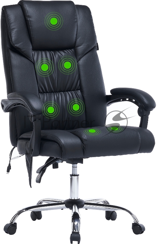 Кресло Cactus CS-CHR-OC02M-BK черный эко.кожа крестов. сталь