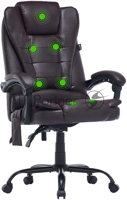 Кресло Cactus CS-CHR-OC03M-BR темно-коричневый эко.кожа с подголов. крестов.