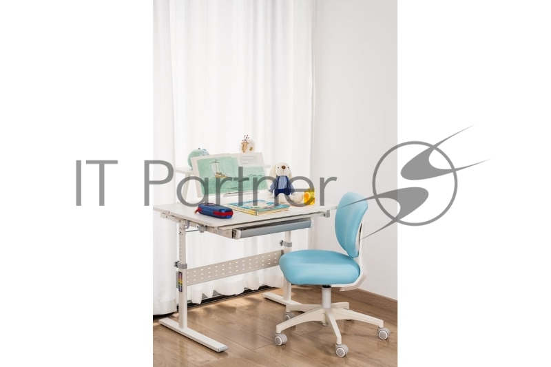Кресло детское Cactus CS-CHR-3594BL голубой крестов. пластик белый