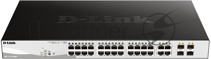 Коммутатор D-Link DGS-1210-28MP DGS-1210-28MP/F 24G 24PoE+ 370W настраиваемый
