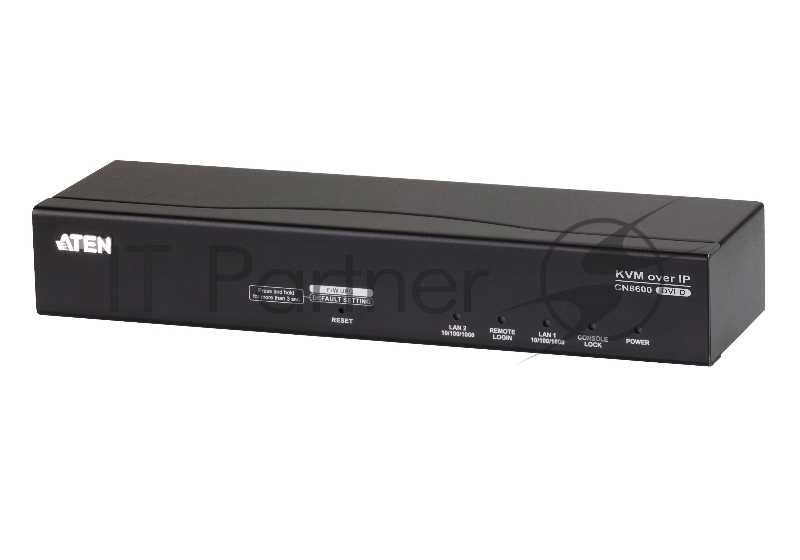 Устройство удаленного доступа к KVM, доступ через IP, поддержка локальной консоли, порт mini USB для VirtualMedia, 10/100Mb, Video 1920x1200 60Гц, AUDIO, 64 user accaunts DVI KVM over IP W/EU ADP