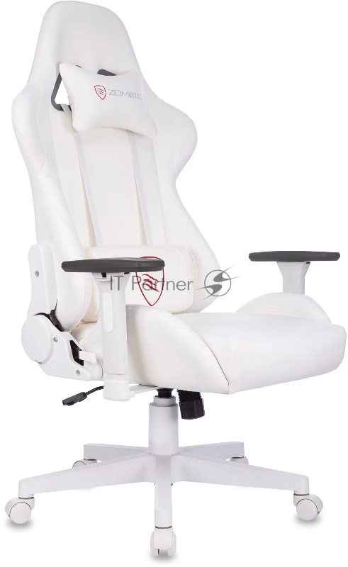 Кресло игровое Zombie Neo белый эко.кожа крестов. пластик пластик белый