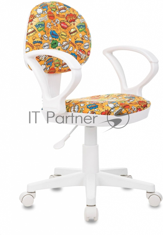 Кресло детское Бюрократ KD-3/WH/ARM оранжевый бэнг крестов. пластик пластик белый