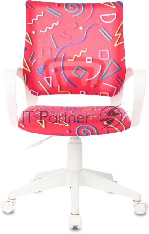 Кресло детское Бюрократ BUROKIDS 1 W малиновый Sticks 05 крестов. пластик пластик белый