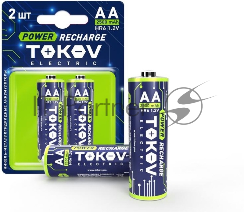 Аккумулятор АА/HR6 2500мА.ч (блистер 2шт) TOKOV ELECTRIC TKE-NMA-HR6/B2