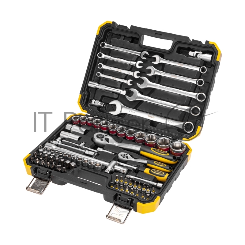 Набор инструментов, 1/2, 1/4, CrV, пластиковый кейс, 82 предмета KRANZ