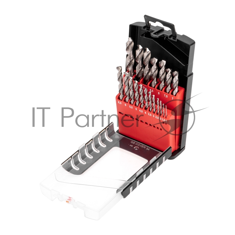 Набор сверл по металлу 1-10мм (через 0,5мм), 19 шт. Р6М5 Ш/Х KRANZ