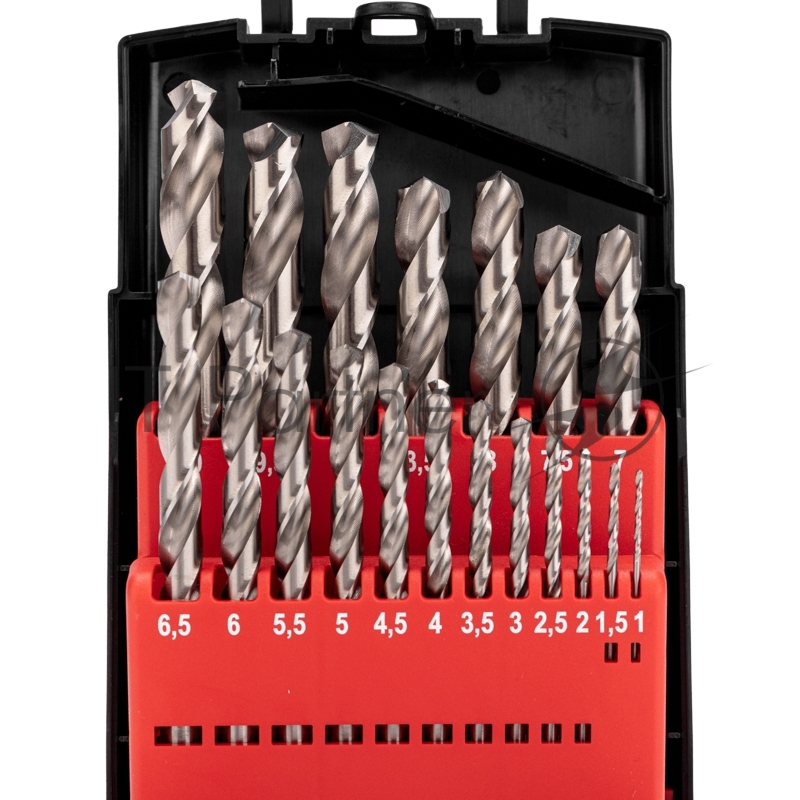 Набор сверл по металлу 1-10мм (через 0,5мм), 19 шт. Р6М5 Ш/Х KRANZ