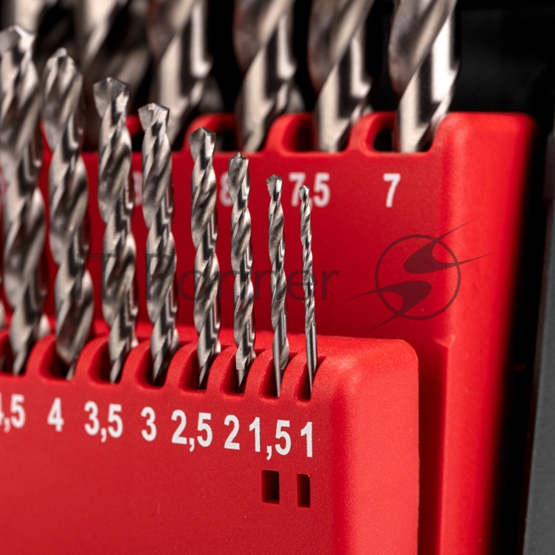 Набор сверл по металлу 1-10мм (через 0,5мм), 19 шт. Р6М5 Ш/Х KRANZ