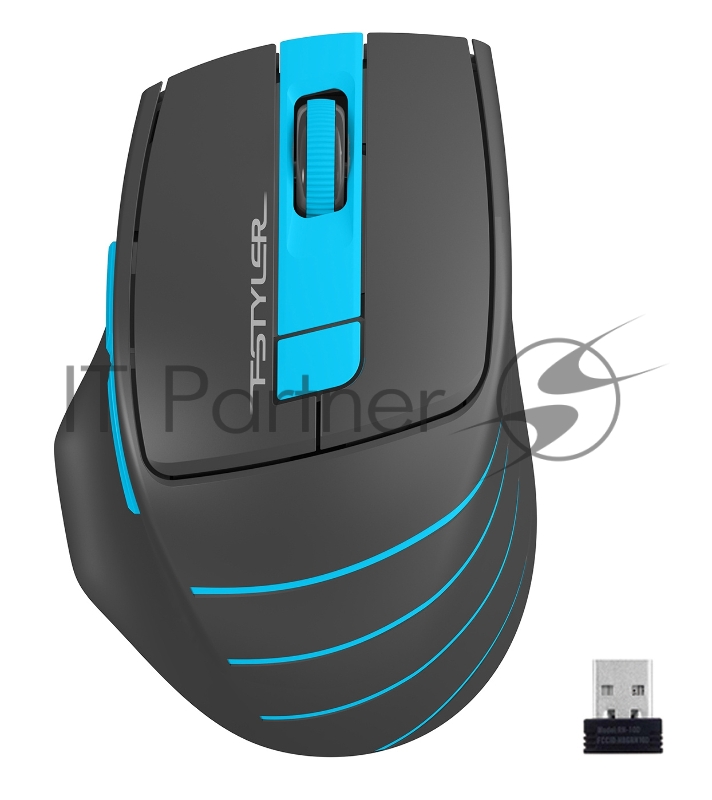 Мышь A4Tech Fstyler FG30S серый/синий оптическая (2000dpi) silent беспроводная USB (5but)