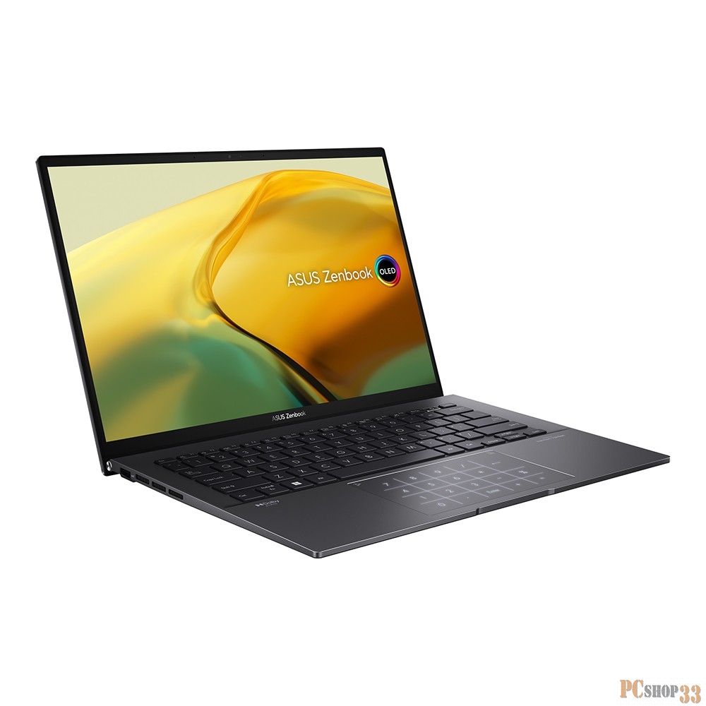 Ноутбук Asus Zenbook 14 UM3402YA-KP660 Ryzen 7 7730U 16Gb SSD1Tb AMD Radeon 14 IPS WQXGA (2560x1600) noOS black WiFi BT Cam Bag (90NB0W95-M014W0)