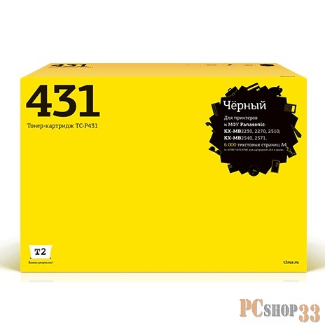 Расходные материалы T2 KX-FAT431A7 Тонер-картридж TC-P431 для Panasonic KX-MB2230/2270/2510/2540/2571 (6000стр.) с чипом