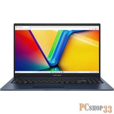 Ноутбук Asus Vivobook 15 X1504VA-BQ281 Core i3 1315U 8Gb SSD512Gb Intel UHD Graphics 15.6 IPS FHD (1920x1080) noOS blue WiFi BT Cam (90NB10J1-M00BL0)