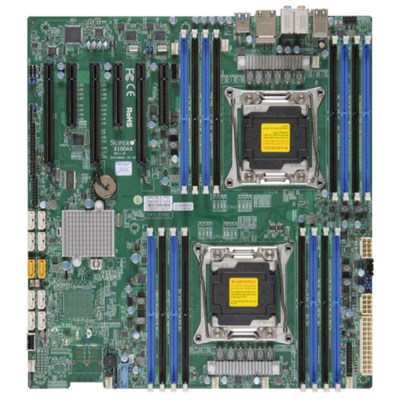 Серв. мат. плата 2xSocket2011-v3 Supermicro X10DAI-O (iC612, 16xDDR4, SATA III, RAID, 3xPCI-E x16 + 2xPCI-E x8 + 1xPCI-E x4, 2x1Гбит LAN, USB3.0, E-ATX)