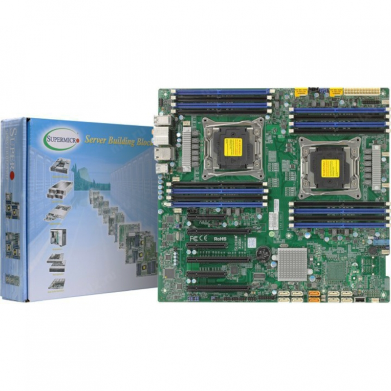 Серв. мат. плата 2xSocket2011-v3 Supermicro X10DAI-O (iC612, 16xDDR4, SATA III, RAID, 3xPCI-E x16 + 2xPCI-E x8 + 1xPCI-E x4, 2x1Гбит LAN, USB3.0, E-ATX)