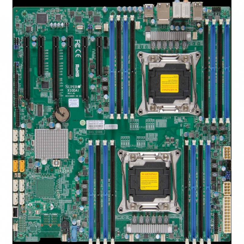 Серв. мат. плата 2xSocket2011-v3 Supermicro X10DAI-O (iC612, 16xDDR4, SATA III, RAID, 3xPCI-E x16 + 2xPCI-E x8 + 1xPCI-E x4, 2x1Гбит LAN, USB3.0, E-ATX)